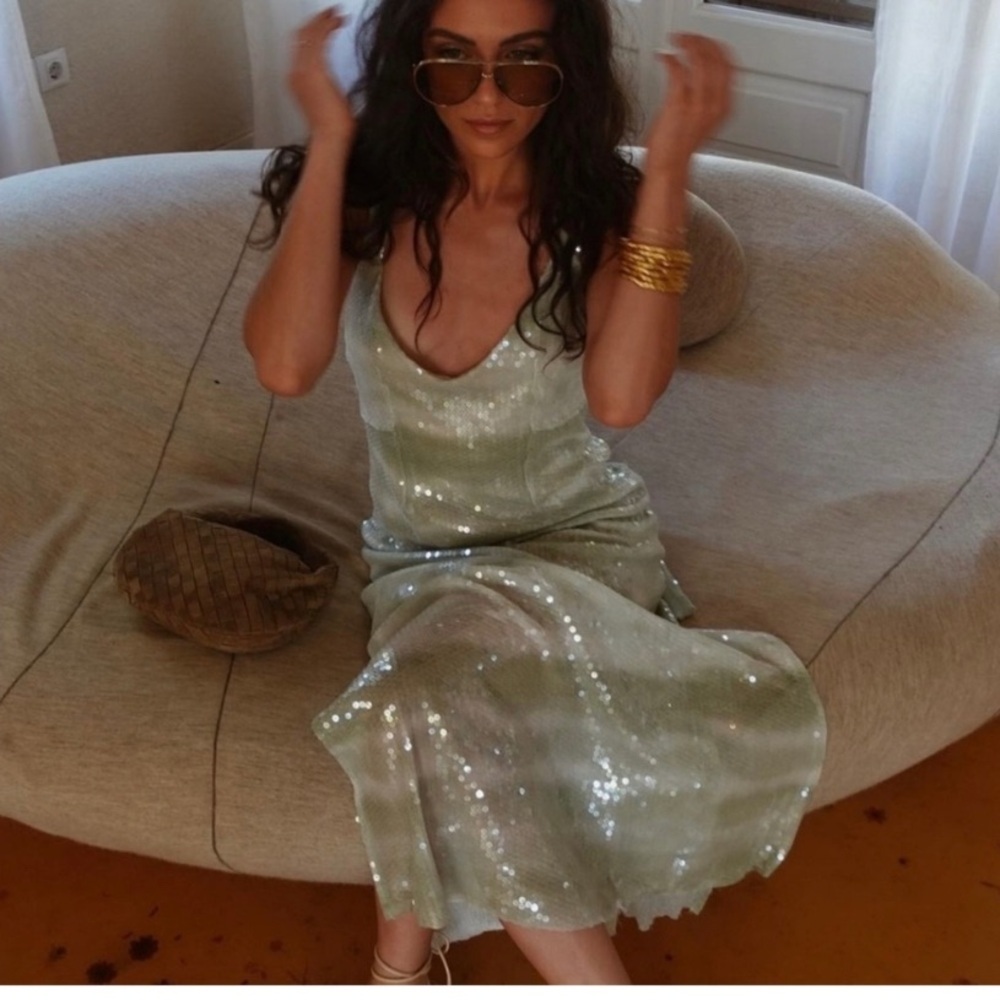 NWT Caroline Constas Maxi Sequin dress